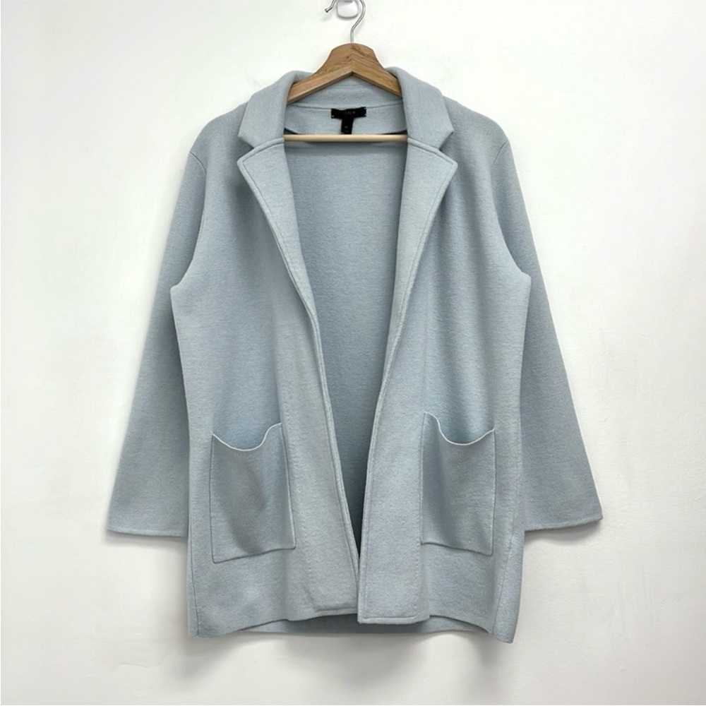 J. CREW Sophie Open Front Relaxed Sweater-Blazer Wool-Cotton Work Career - Med